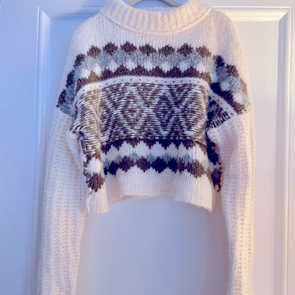 Free people cropped oversized sweater